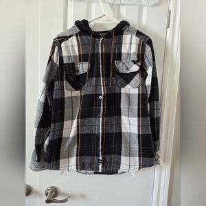 Men's Kolby Plaid Hooded Shirt - Size S